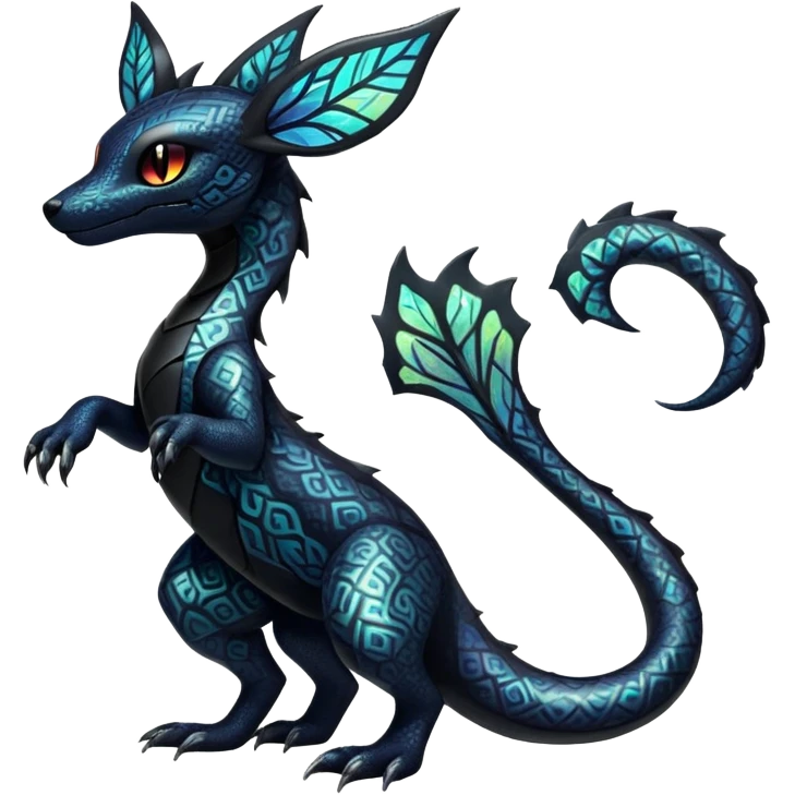 Gothic Colorful Salandit-Umbreon-Fakémon-hybrid-creature (full body)  emoji