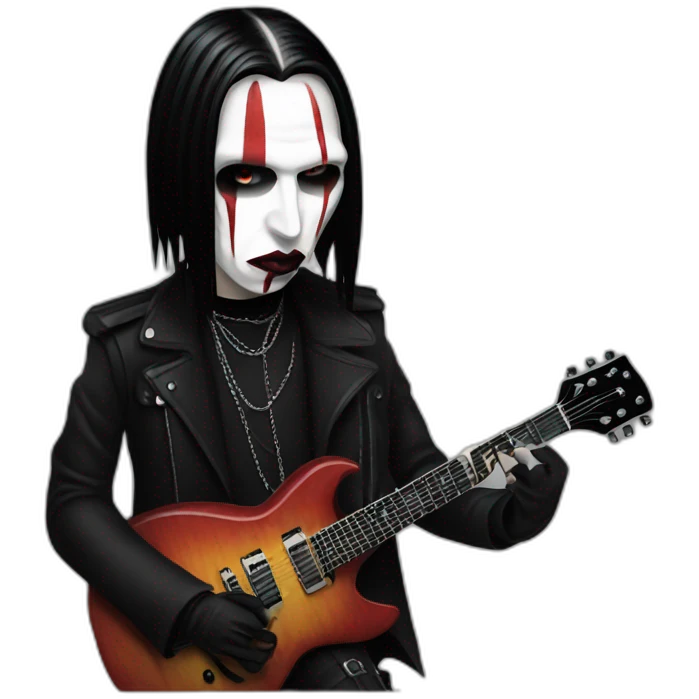 Marilyn manson with guitar emoji