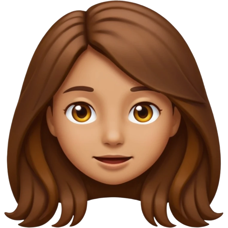 A girl growling like rawr silly vibes but make it an emoji not real human but long brown hair and more silly less angry  emoji