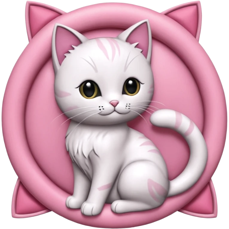 розовый котенок emoji