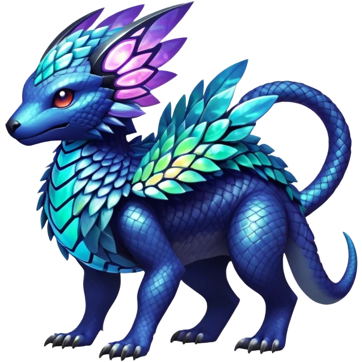  exotic tropical iridescent cyber-Protogen-Fakémon-Pokémon-Vernid-creature emoji