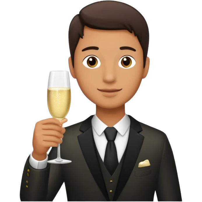 Man with shampane glass emoji