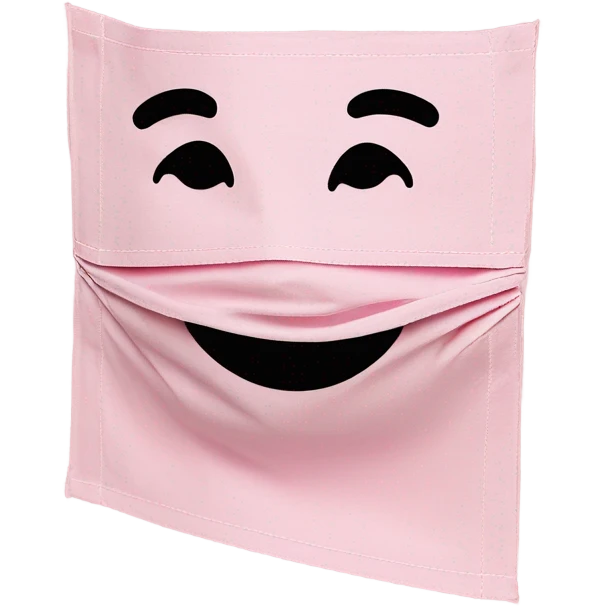 fabric mask in light pink packaging emoji