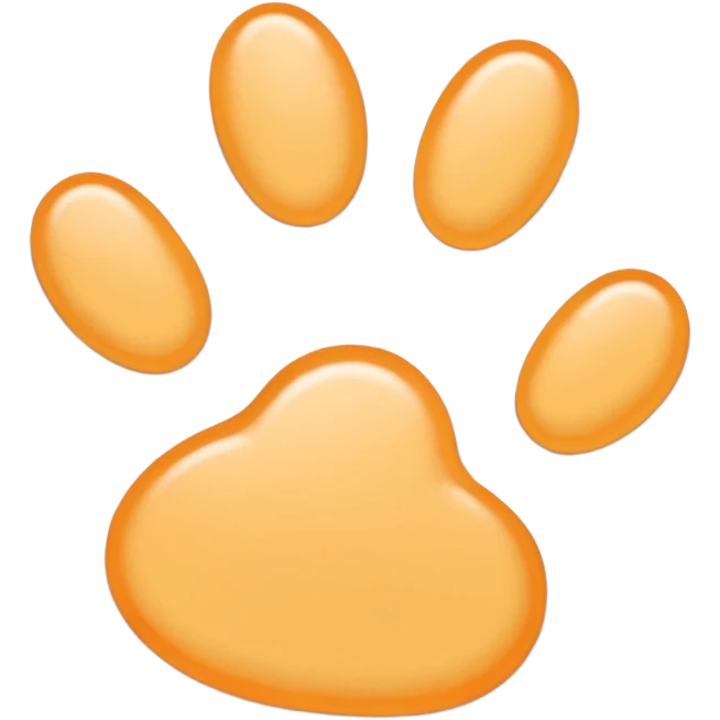 a very light pale pastel yellow-orange pawprint emoji