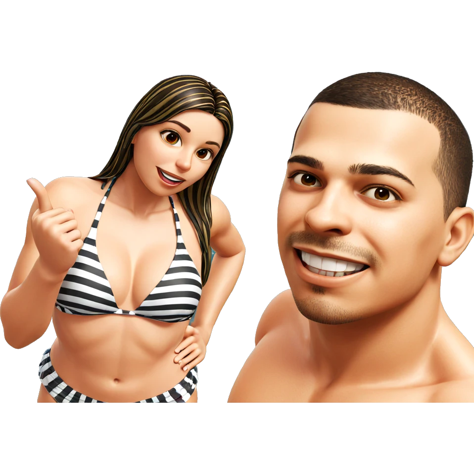 girl in striped bikini outdoors emoji