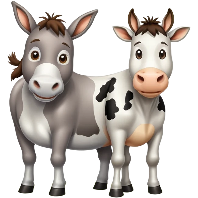 Create a donkey and cow emoji emoji