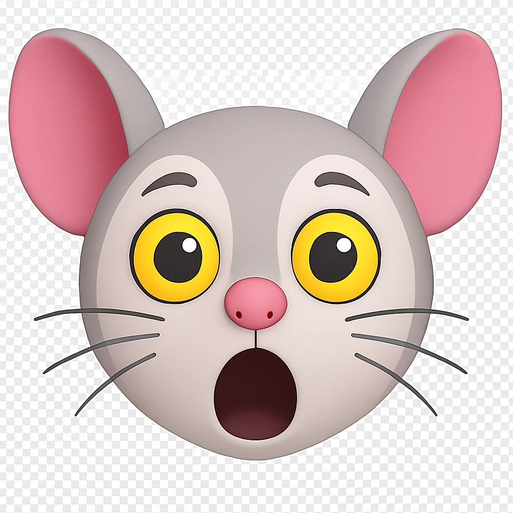 Darken only the grey outline above the eyes to match the second image. Do not change any other colors. The original style is 3D emoji style, but since it does not support editing, keep the look as close as possible while editing in a general style. Keep the background transparent. emoji