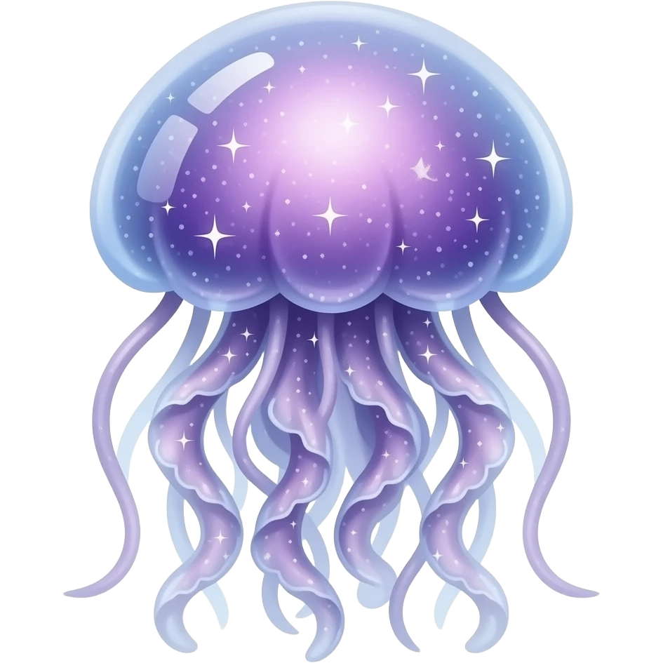 Purple-Shiny-Gem-Crystal-Glitter-Nebula-Gradient-Sparkle-Stars-Glossy-jellyfish emoji