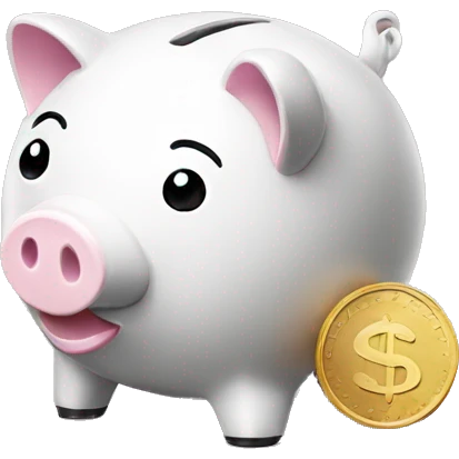 piggy bank aside with a coin  emoji