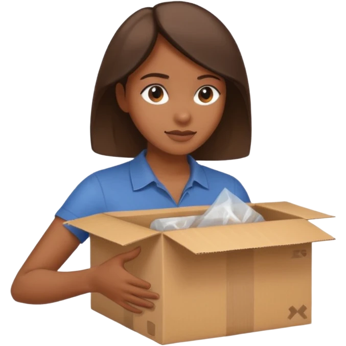 택배박스를 포장하는 여자 emoji