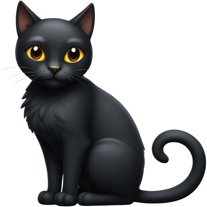 Freaky mischievous black cat  emoji