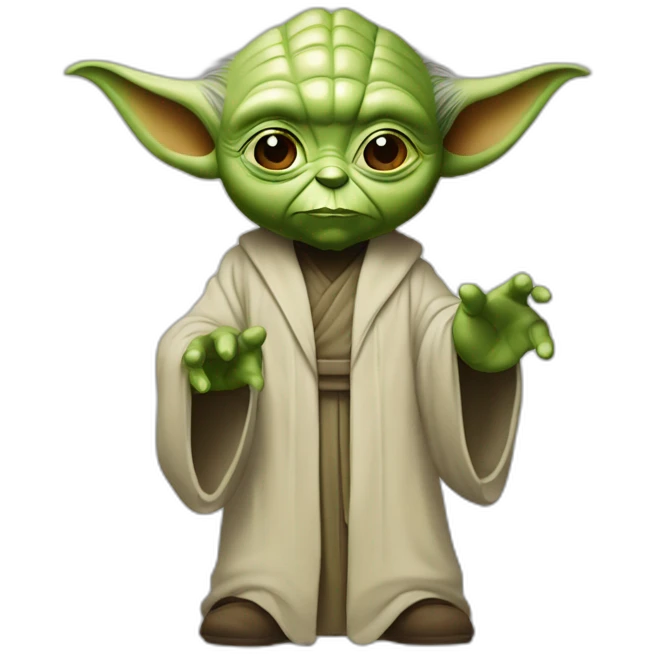 Maître yoda qui fait un cœur emoji