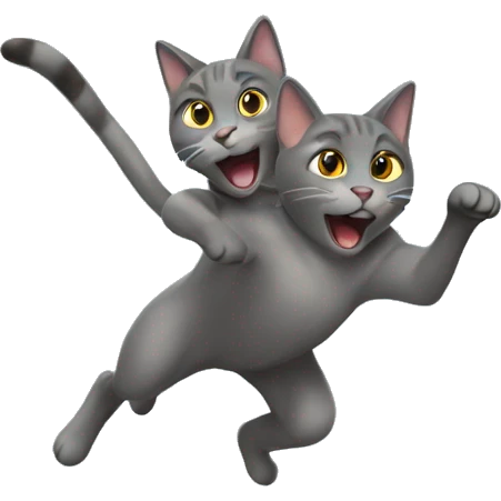 grey cat jumping  emoji