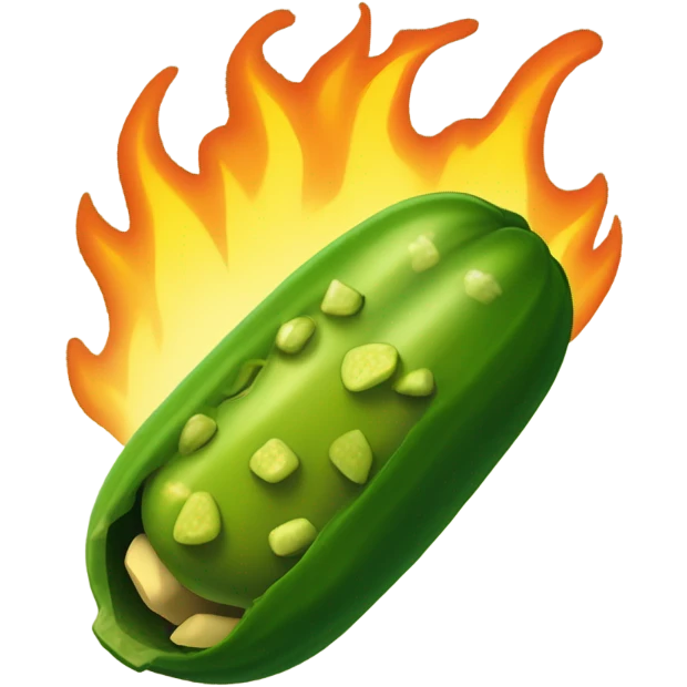 Pickle on fire emoji