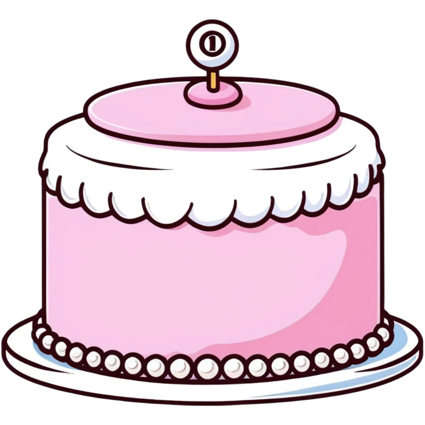pink cake decorated with pearls emoji
