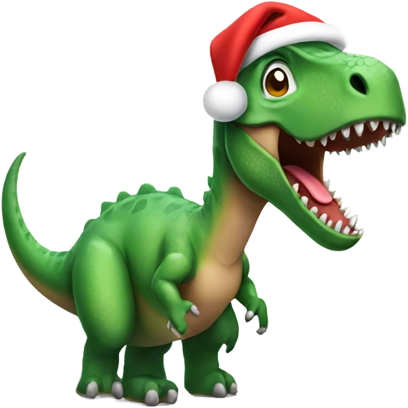 Dinosaur with Santa hat  emoji