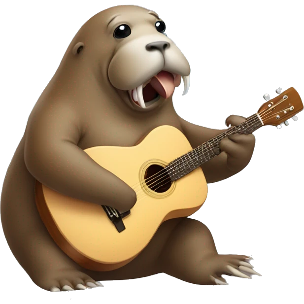 Walrus playing the guitar ￼ emoji
