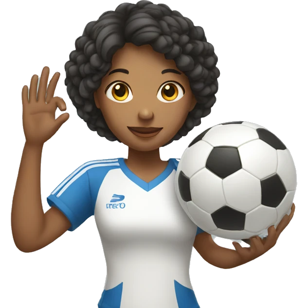 woman holding a soccer ball in their hand emoji