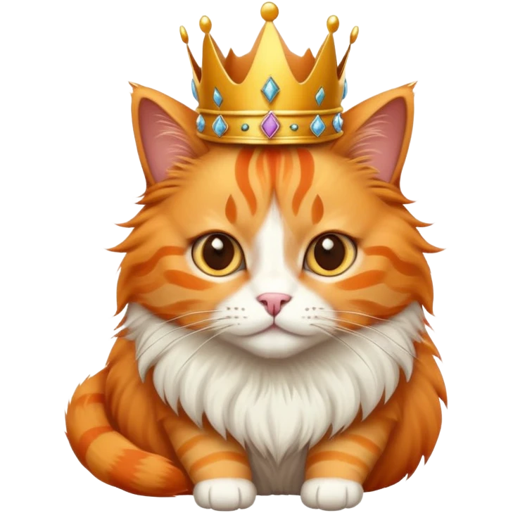Orange cat with crown emoji