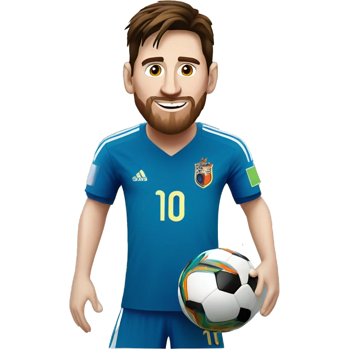 leo messi with world cup  emoji