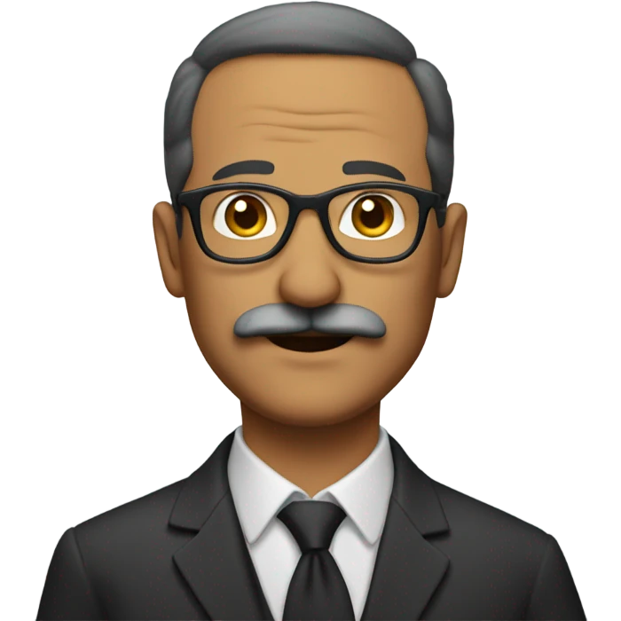 latin man with mustache and glasses mid age emoji