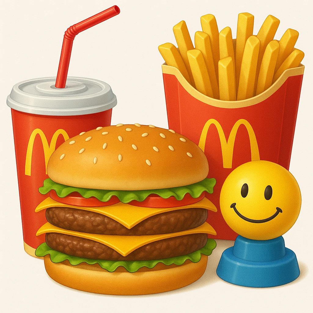 1990’s McDonald’s meal with a toy, emoji emoji