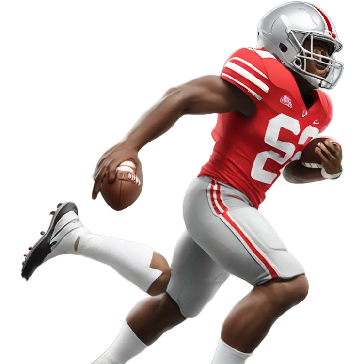 Ohio state football player scoring a touchdown emoji