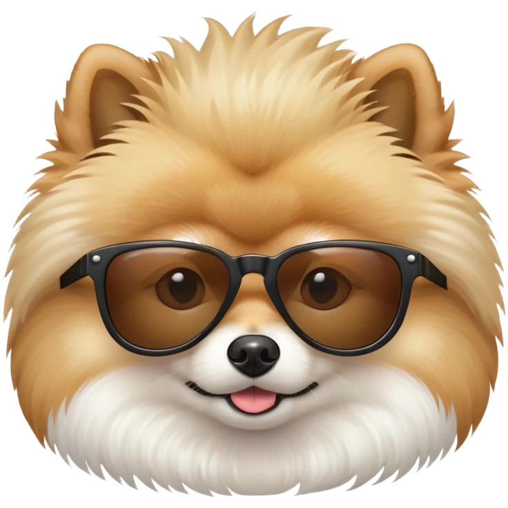 pomeranian with cool sunglasses emoji