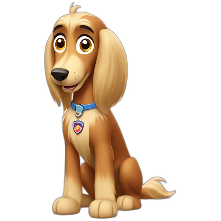 Afghan Hound in paw patrol emoji