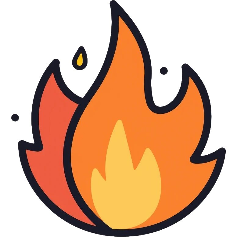 campfire with social elements, app icon emoji