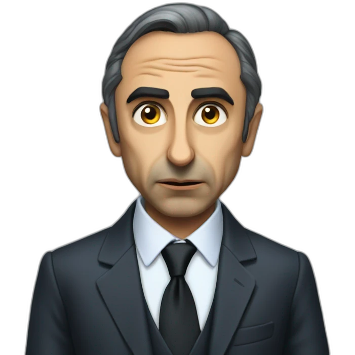 Eric Zemmour wearing suit angry emoji