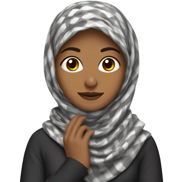 Woman holding kuffiyeh with her hands emoji