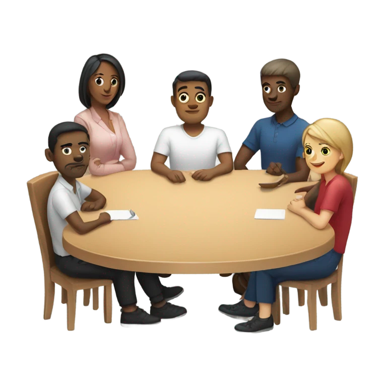 6 people sitting at a table emoji