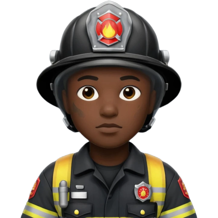 Firefighter with Black uniform emoji