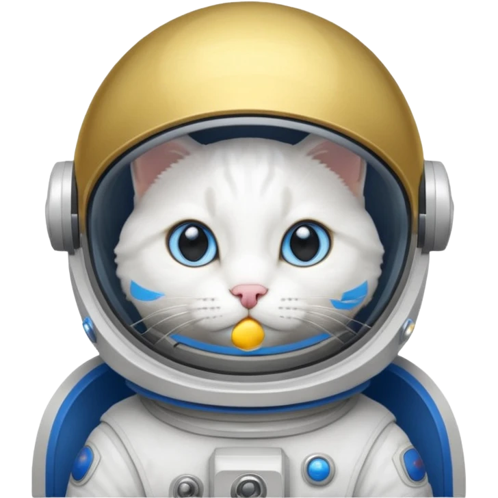 white cat gold Astronaut emoji