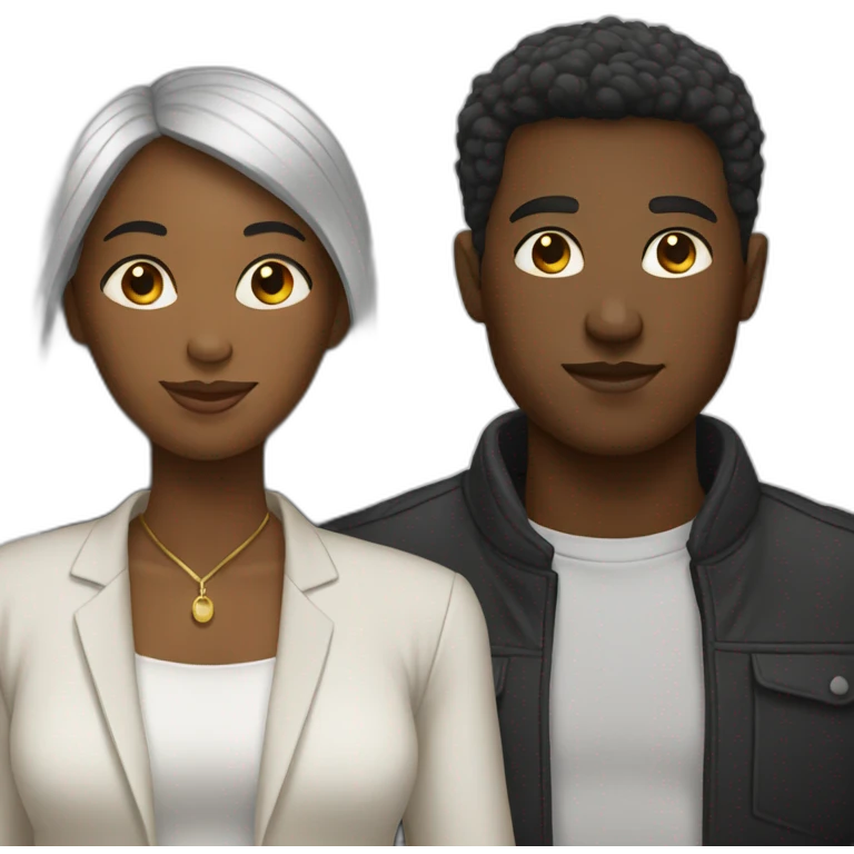 black women and white men emoji