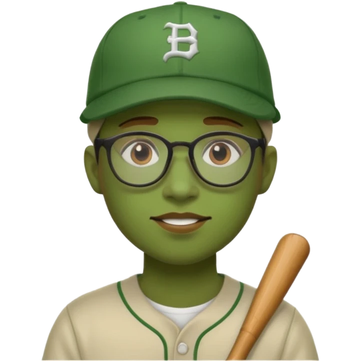 glasses brocoli with baseball hat emoji