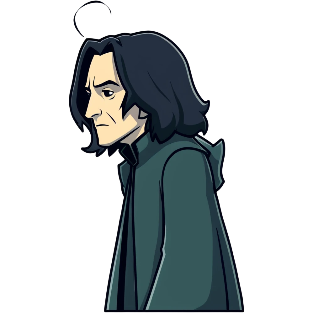 sad Severus Snape side view with long black hair emoji