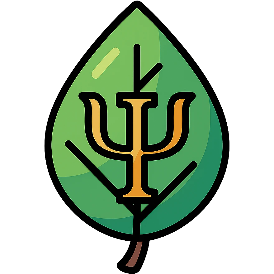 leaf or flower icon emoji, clear outlines, strong shadows and highlights, psychology and psychosomatics theme emoji