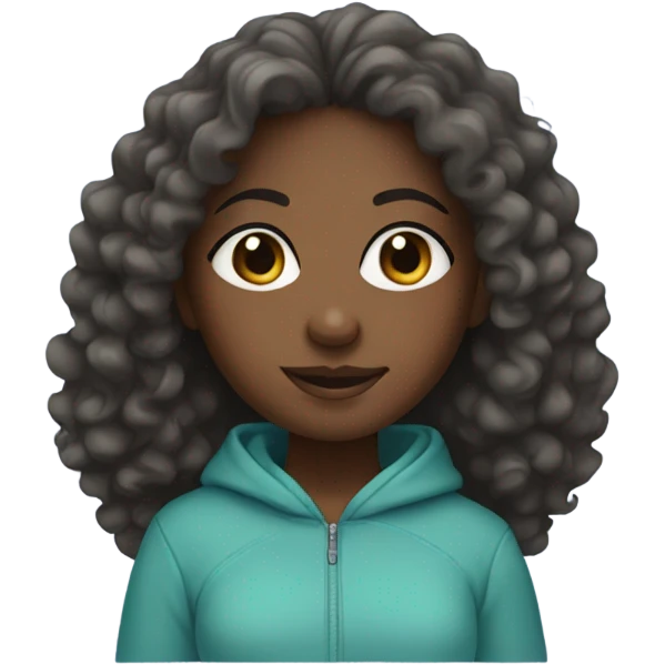 Black girl with curly hair and wearing a hoodie  emoji