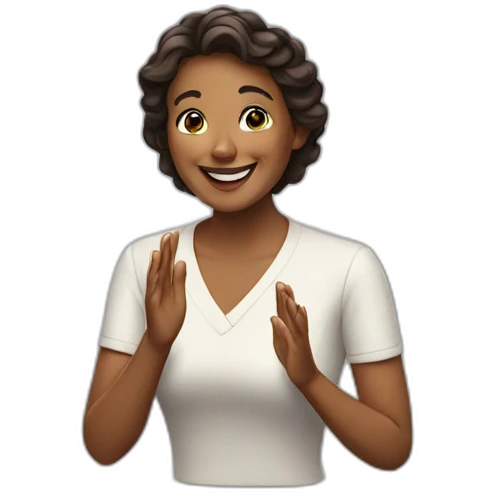 Woman happy and clapping emoji