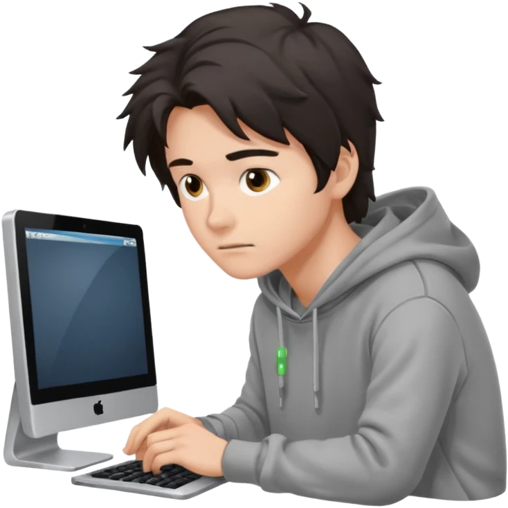 создай парня Айтишника хацкера че нибь получше по приличнее emoji