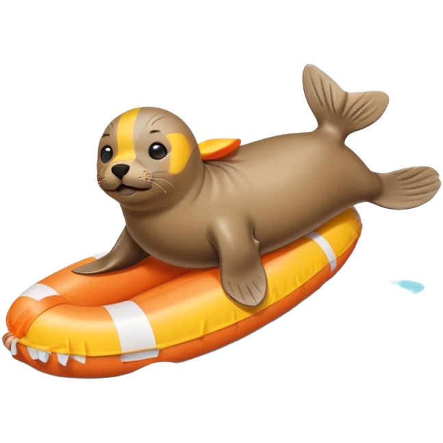 A cute seal pup with floaties on both flippers, kicking excitedly near lane markers. emoji