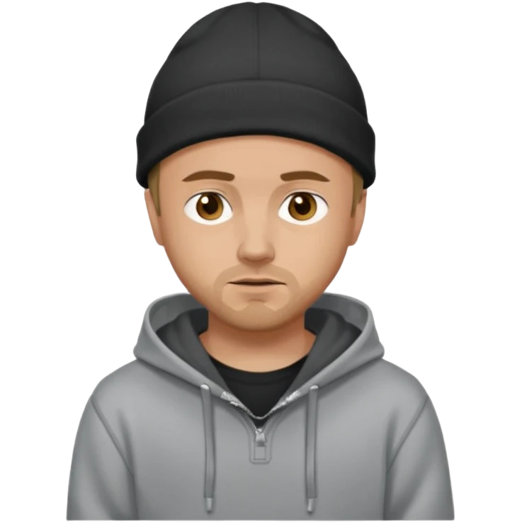 Illustrate Jesse Pinkman in hoodie & beanie with casual slouched pose. emoji