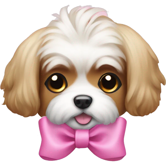 malshi dog with pink bow emoji