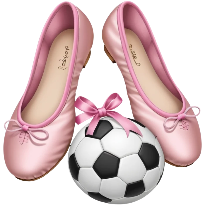 Ballet shoes and soccer ball emoji