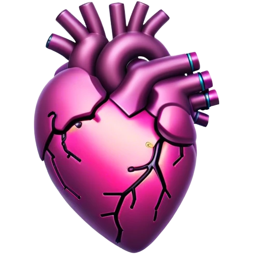 neon cyberpunk style heart emoji