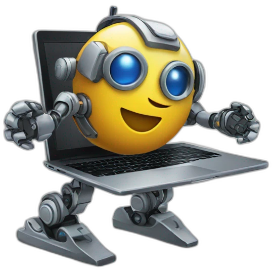 emoji robot works in laptop emoji