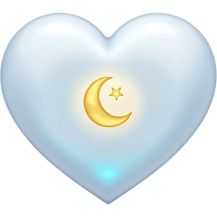 white heart with a moon emoji