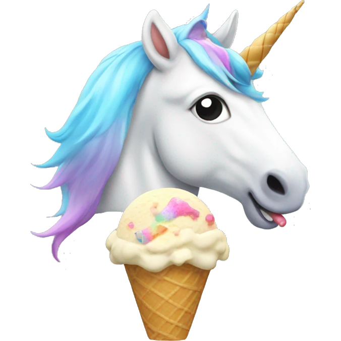 Unicorn eat ice cream emoji